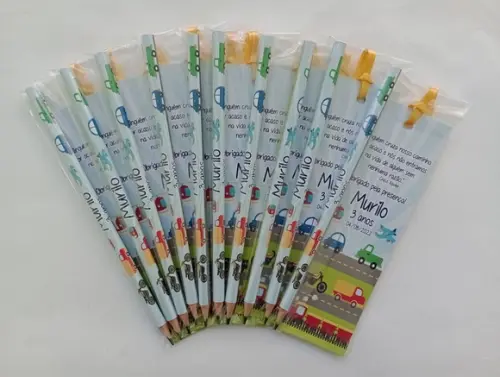 Marcador de Livro + Lápis Meios de Transporte