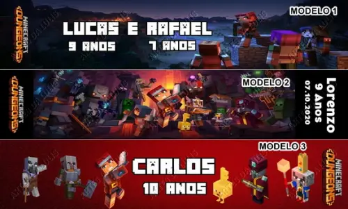 Marcador de Livro + Lápis Minecraft Dungeons