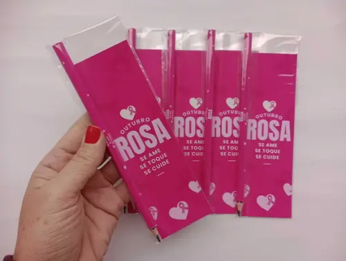 Marcador de Livro + Lápis Outubro Rosa