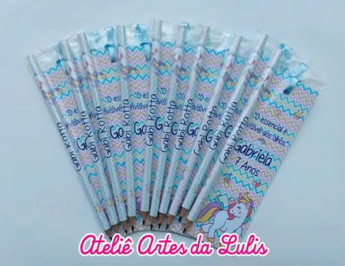 Marcador de Livro + Lápis Unicórnio