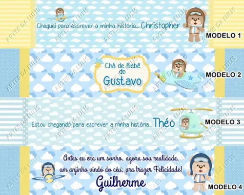 Marcador de Livro + Lápis Ursinho Aviador