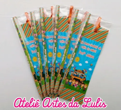 Marcador de Livro + Lápis Volta as Aulas
