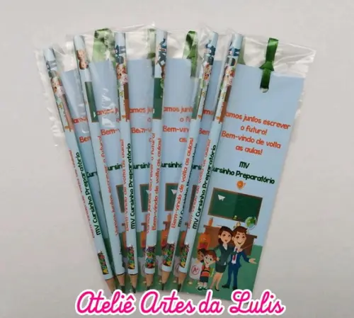 Marcador de Livro + Lápis Volta as Aulas