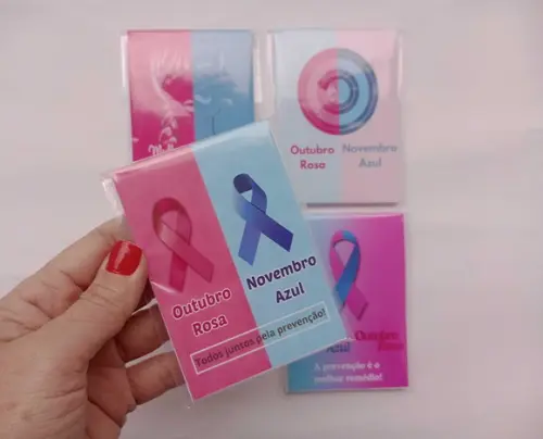 Mini Bloquinho Personalizado Outubro Rosa e Novembro Azul