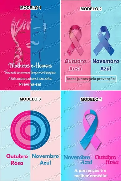 Mini Bloquinho Personalizado Outubro Rosa e Novembro Azul