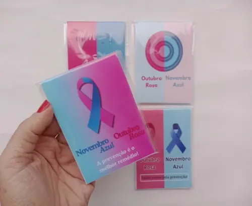 Mini Bloquinho Personalizado Outubro Rosa e Novembro Azul