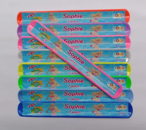 Pulseira Bate Enrola Barbie Pool Party Cores Sortidas