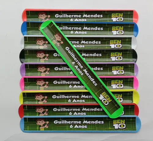 Pulseira Bate Enrola Ben 10 Cores Sortidas