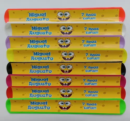 Pulseira Bate Enrola Bob Esponja Cores Sortidas