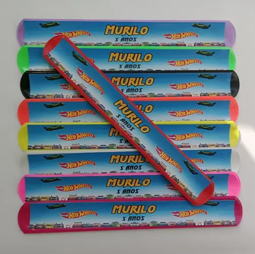 Pulseira Bate Enrola Hotwheels Cores Sortidas