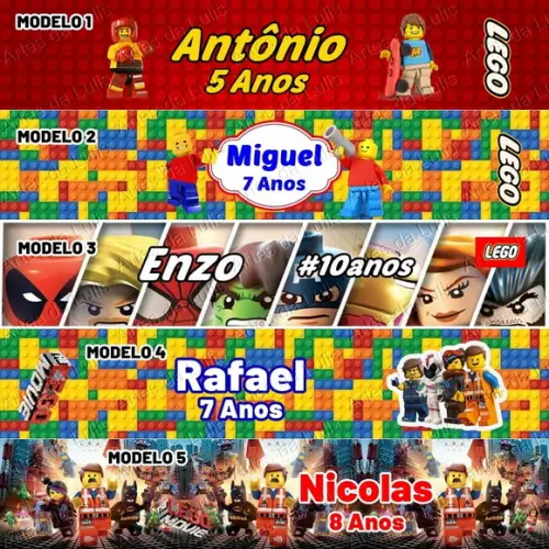 Pulseira Bate Enrola Lego Cores Sortidas