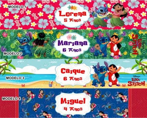 Pulseira Bate Enrola Lilo e Stitch Cores Sortidas
