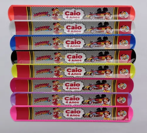 Pulseira Bate Enrola Mickey Sobre Rodas Cores Sortidas