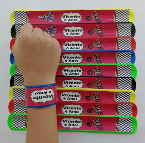 Pulseira Bate Enrola Motocross Cores Sortidas