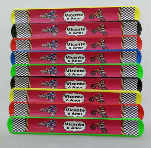 Pulseira Bate Enrola Motocross Cores Sortidas