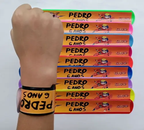 Pulseira Bate Enrola Naruto Cores Sortidas