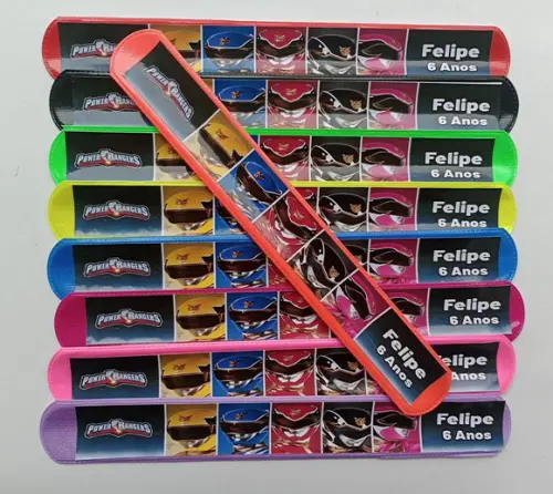 Pulseira Bate Enrola Power Ranger Cores Sortidas