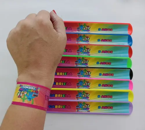 Pulseira Bate Enrola Rainbow Friends Cores Sortidas