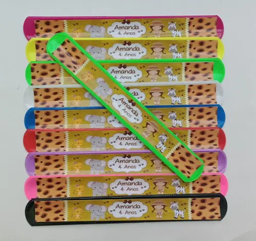 Pulseira Bate Enrola Safari Menina Cores Sortidas