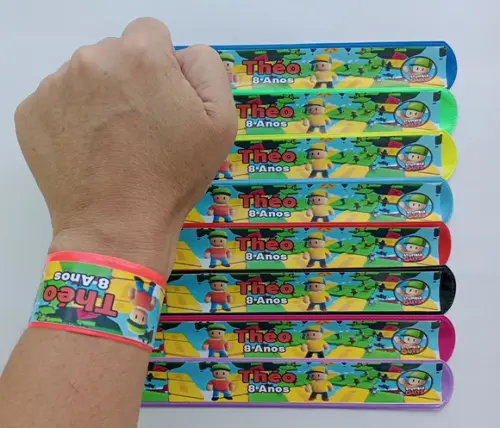 Pulseira Bate Enrola Stumble Guys Cores Sortidas