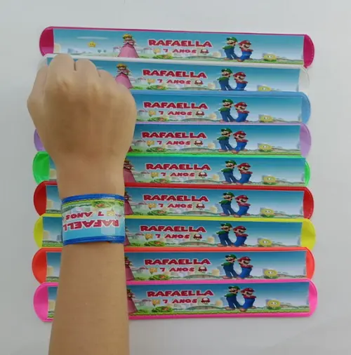 Pulseira Bate Enrola Super Mario Cores Sortidas