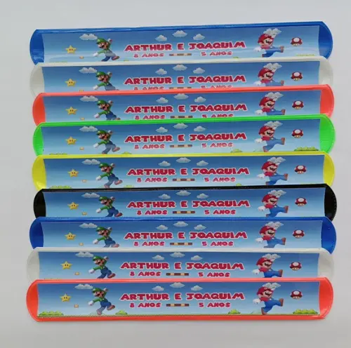 Pulseira Bate Enrola Super Mario Cores Sortidas