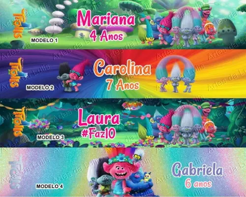 Pulseira Bate Enrola Trolls Cores Sortidas