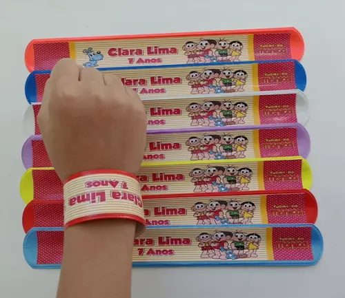Pulseira Bate Enrola Turma da Mônica Cores Sortidas