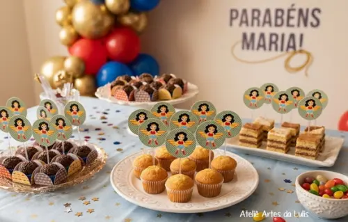 Topper para Docinho Mulher Maravilha Baby