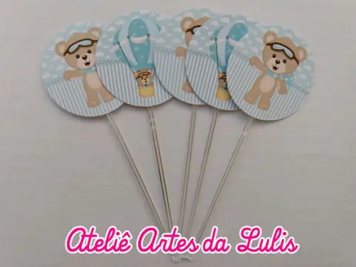 Topper para Docinho Ursinho Baloeiro