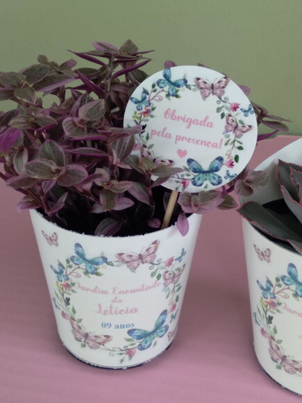 Lembrancinha Viva- Suculenta- Tema Jardim de Borboletas