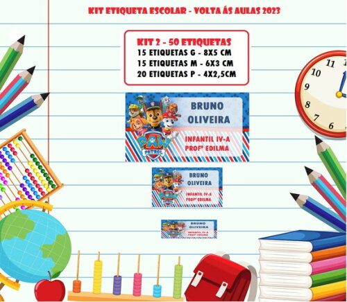 Kit 2 Etiqueta Volta as Aulas - Plus