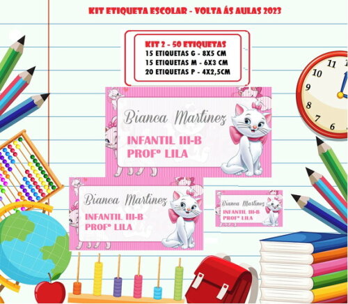 Kit 2 Etiqueta Volta as Aulas - Plus Meninas
