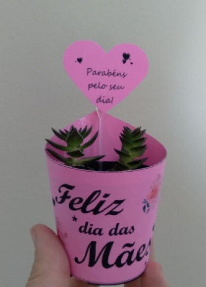 Lembrancinha Suculenta no Rótulo- Dia das Mães