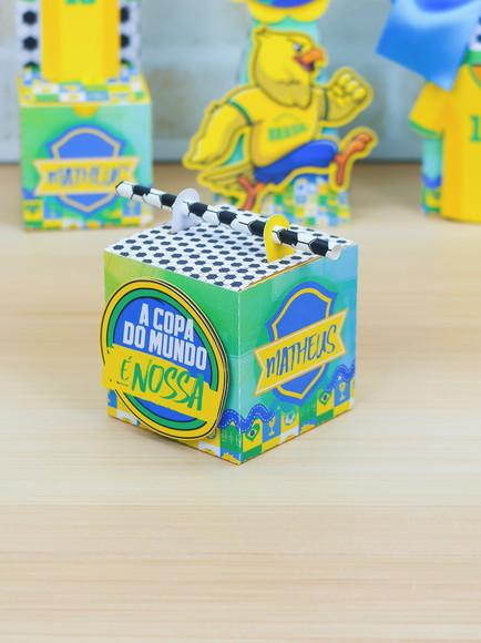 Kit com 10 Caixas Canudo Copa do Mundo - Brasil
