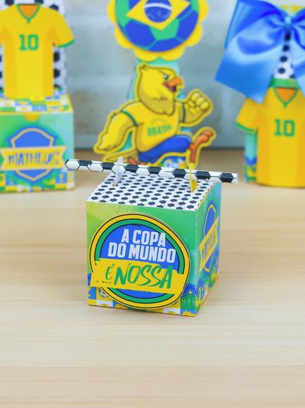 Kit com 10 Caixas Canudo Copa do Mundo - Brasil