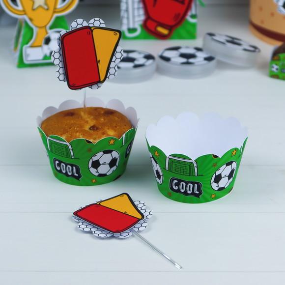 12 Saias Cupcake + Topper Futebol