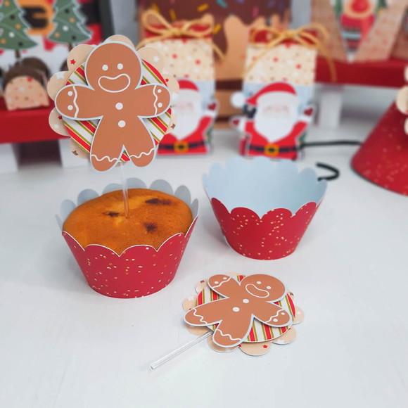 12 Saias Cupcake + Topper Natal
