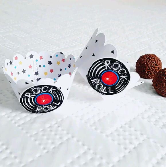 12 Saias Cupcake com aplique 3D Rock