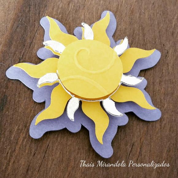 30 Apliques 3D Sol 3d Enrolados