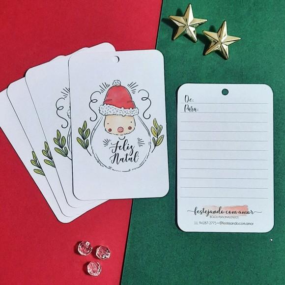 30 Tag Natalino Dupla Face Papai Noel