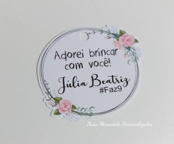 30 Tag Agradecimento para lembrancinha Panda Floral