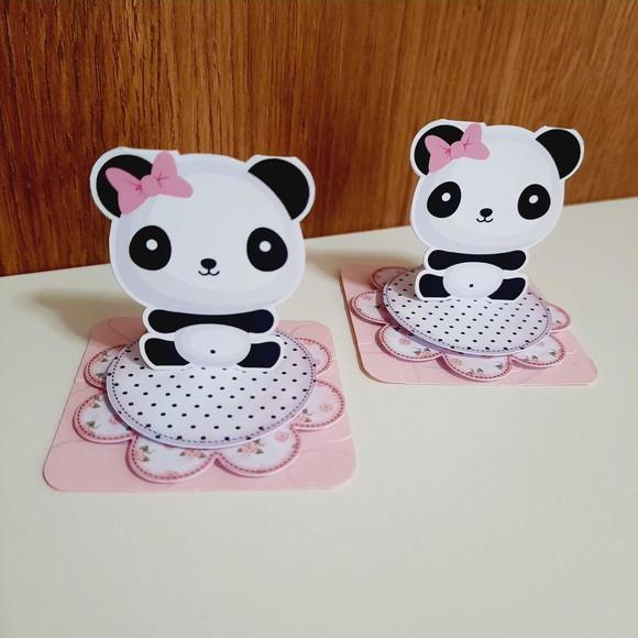 30 Apliques 3D Totem Panda Floral