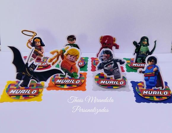 30 Apliques 3D Totem Lego Dc (quadrado)