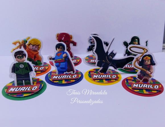 30 Apliques 3D Totem Lego Dc (redondo)