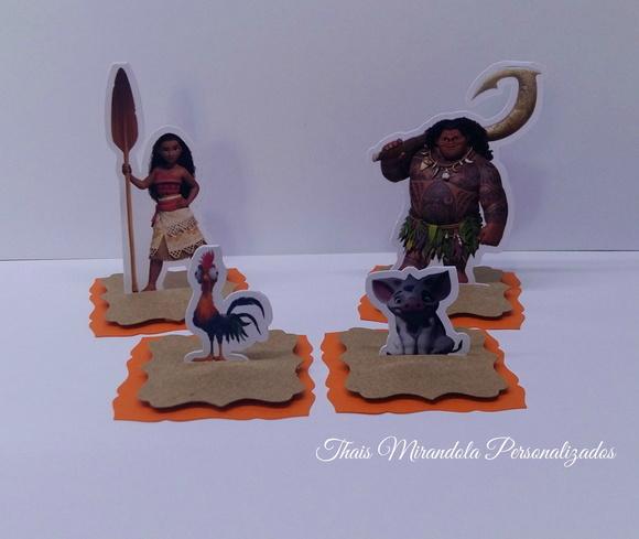 30 Apliques 3D Totem Moana (Quadrado)