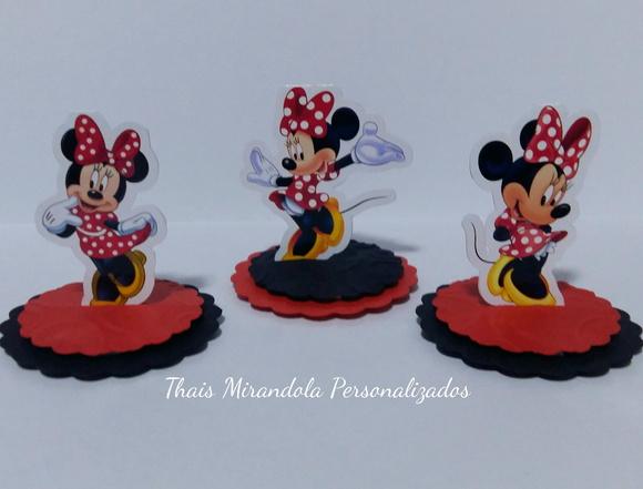 30 Apliques 3D Totem Minnie (redondo)