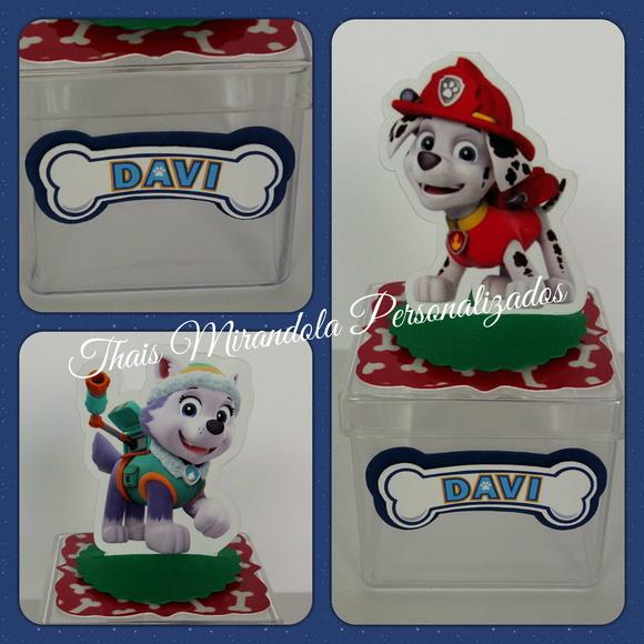30 Apliques 3D Totem + Aplique Ossinho Patrulha Canina