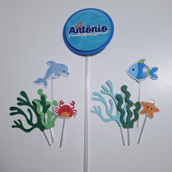 Topo de Bolo Fundo do Mar