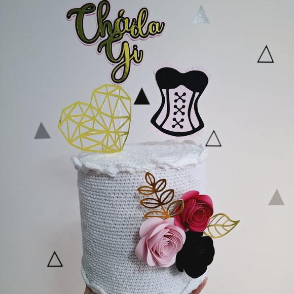 Topo de Bolo 3d Chá de Lingerie